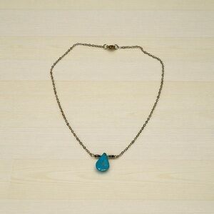 Pyrite and Turquoise Pendant‎ Necklace